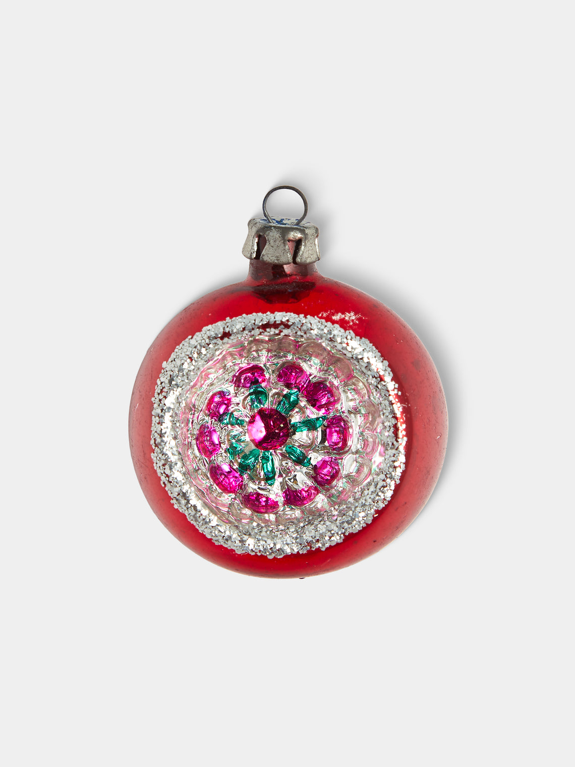 Antique and Vintage - Early-20th-Century Reflective Glass Baubles (Set of 5) - Red - ABASK