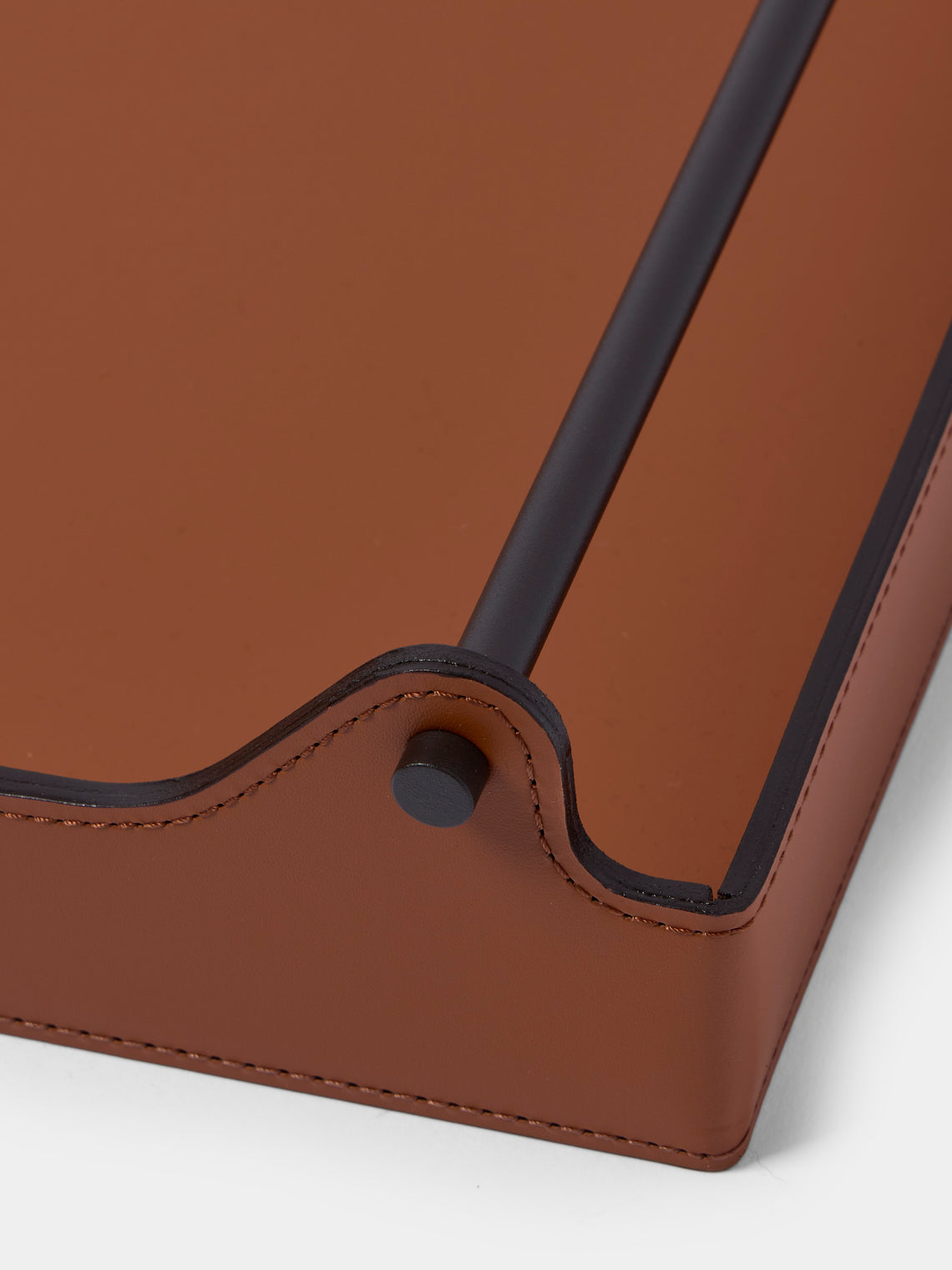 RUDI - Circuit Leather Tray (24in/60.5cm) - Brown - ABASK