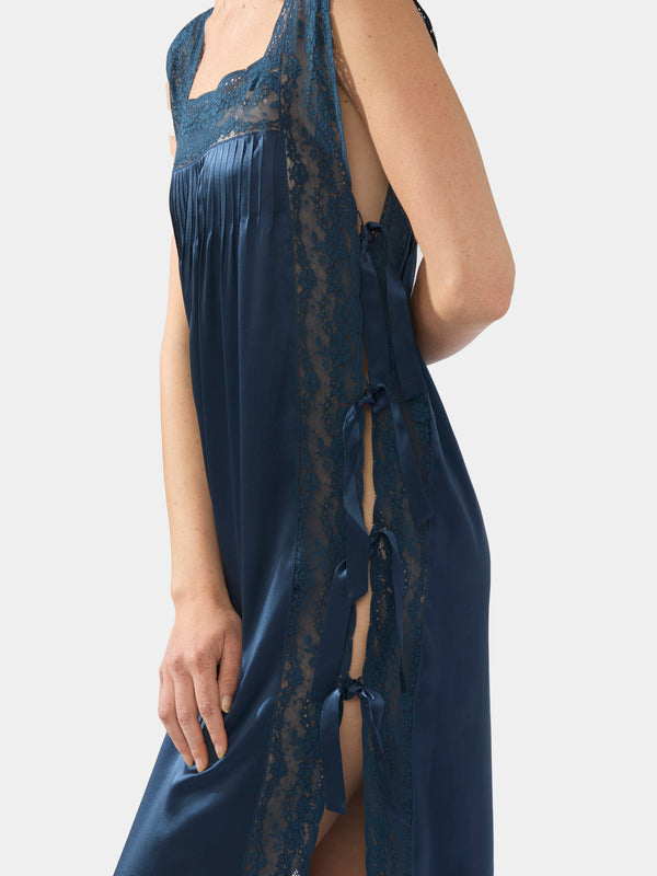 Fiocchini Silk and Lace Long Dress