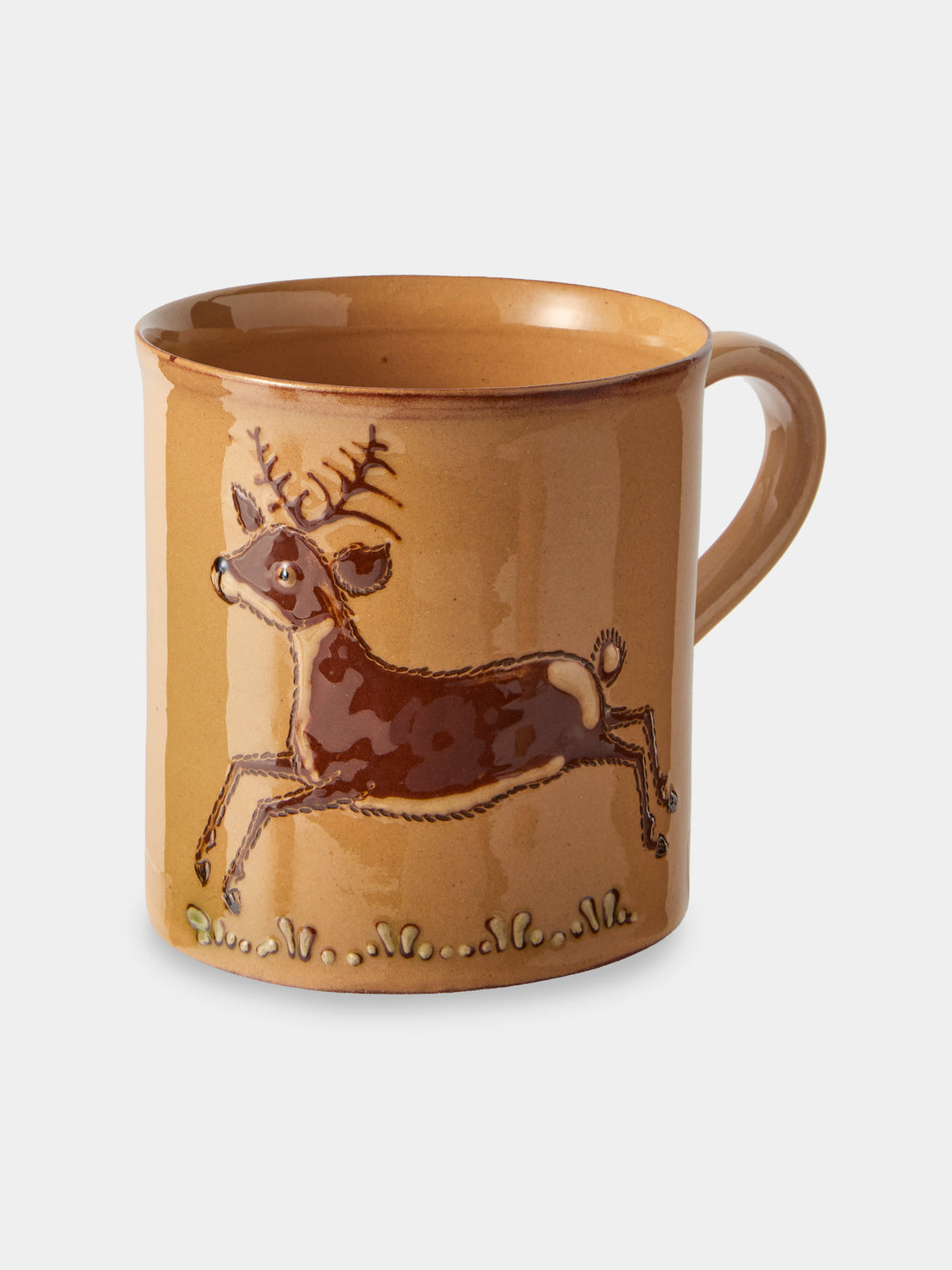 Poterie d’Évires - Animals Hand-Painted Ceramic Mugs (Set of 4) - Cream - ABASK