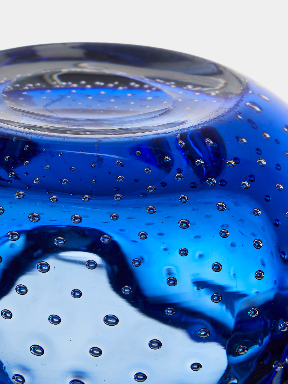 Antique and Vintage - Mid-Century Glass Ashtray - Blue - ABASK