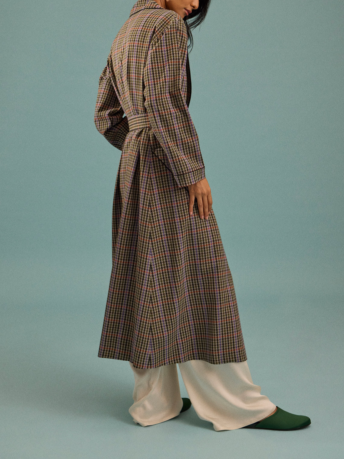 Emilia Wickstead - Georgette Houndstooth Robe - Brown - ABASK