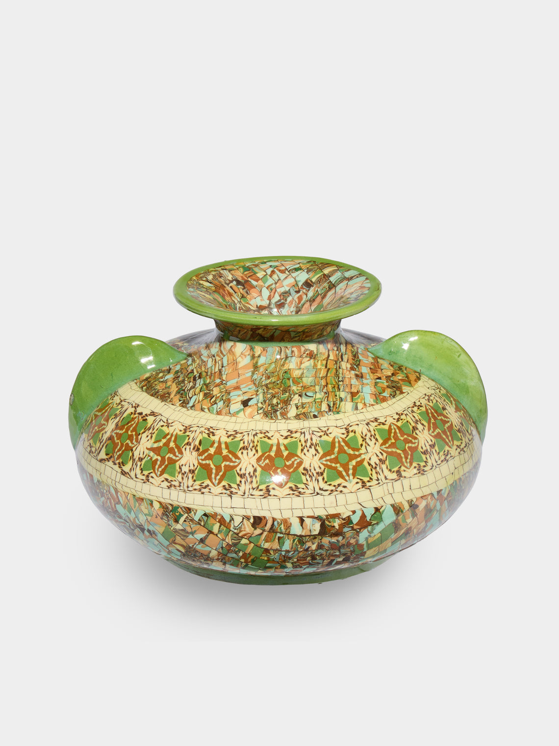 Antique and Vintage - 1920s Jean Gerbino Ceramic Vase with Handles (9in/23cm) - Multiple - ABASK - 