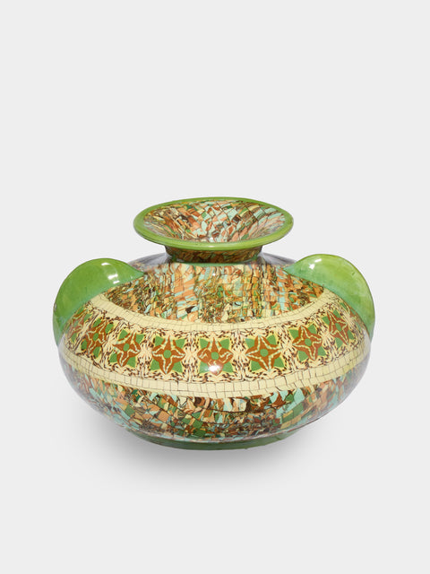 Antique and Vintage - 1920s Jean Gerbino Ceramic Vase with Handles (9in/23cm) - Multiple - ABASK - 
