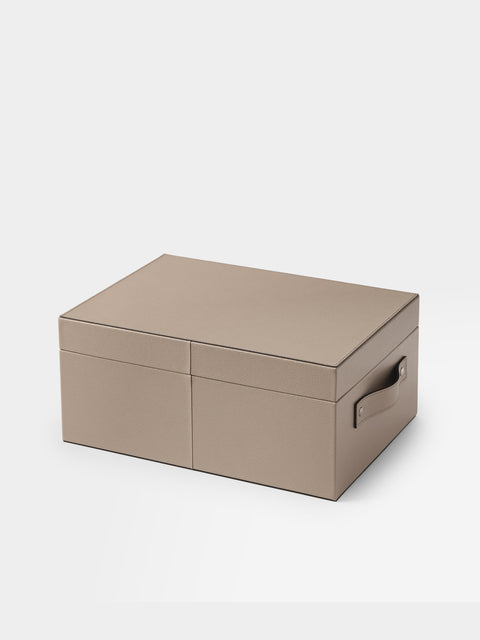 Pinetti - Avio Leather Small Storage Box - Taupe - ABASK - 