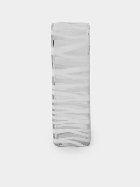 Antique and Vintage - 1960s Vistosi Glass Vase (9in/22.5cm) - Clear - ABASK - 
