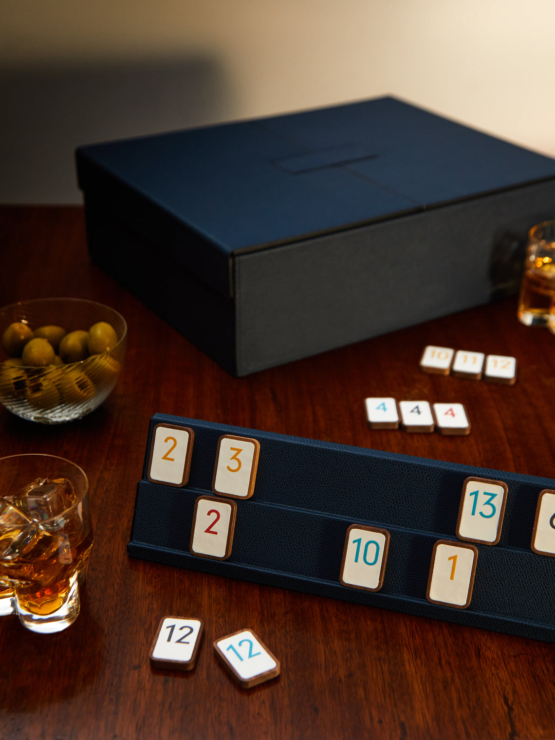 Giobagnara - Leather Rummikub Set - Navy - ABASK