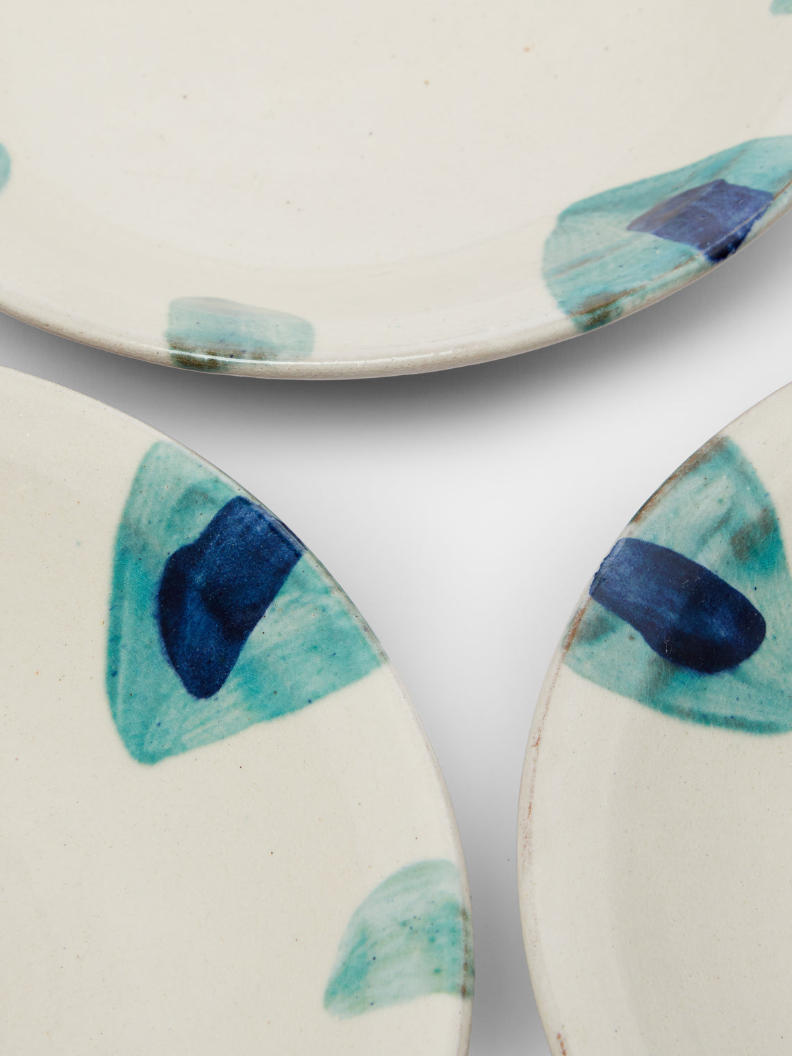 Malaika - Wadi Hand-Painted Deep Plates (Set of 4) - Blue - ABASK