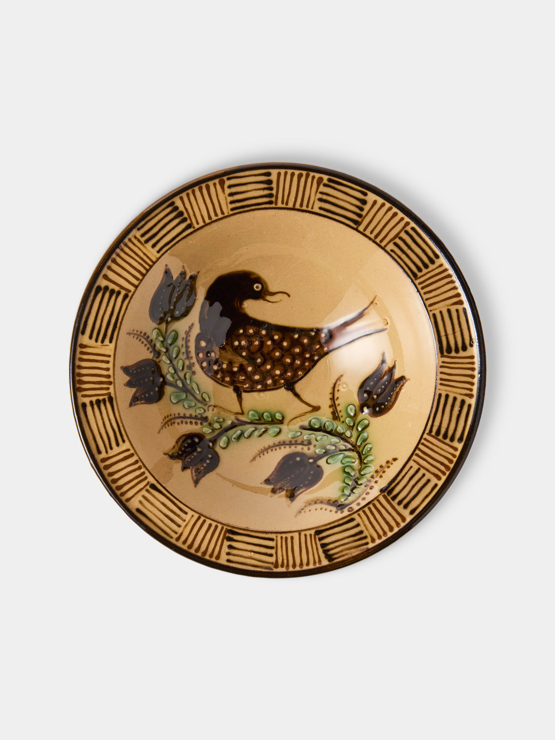 Poterie d’Évires - Animals Hand-Painted Ceramic Breakfast Bowls (Set of 4) - Cream - ABASK
