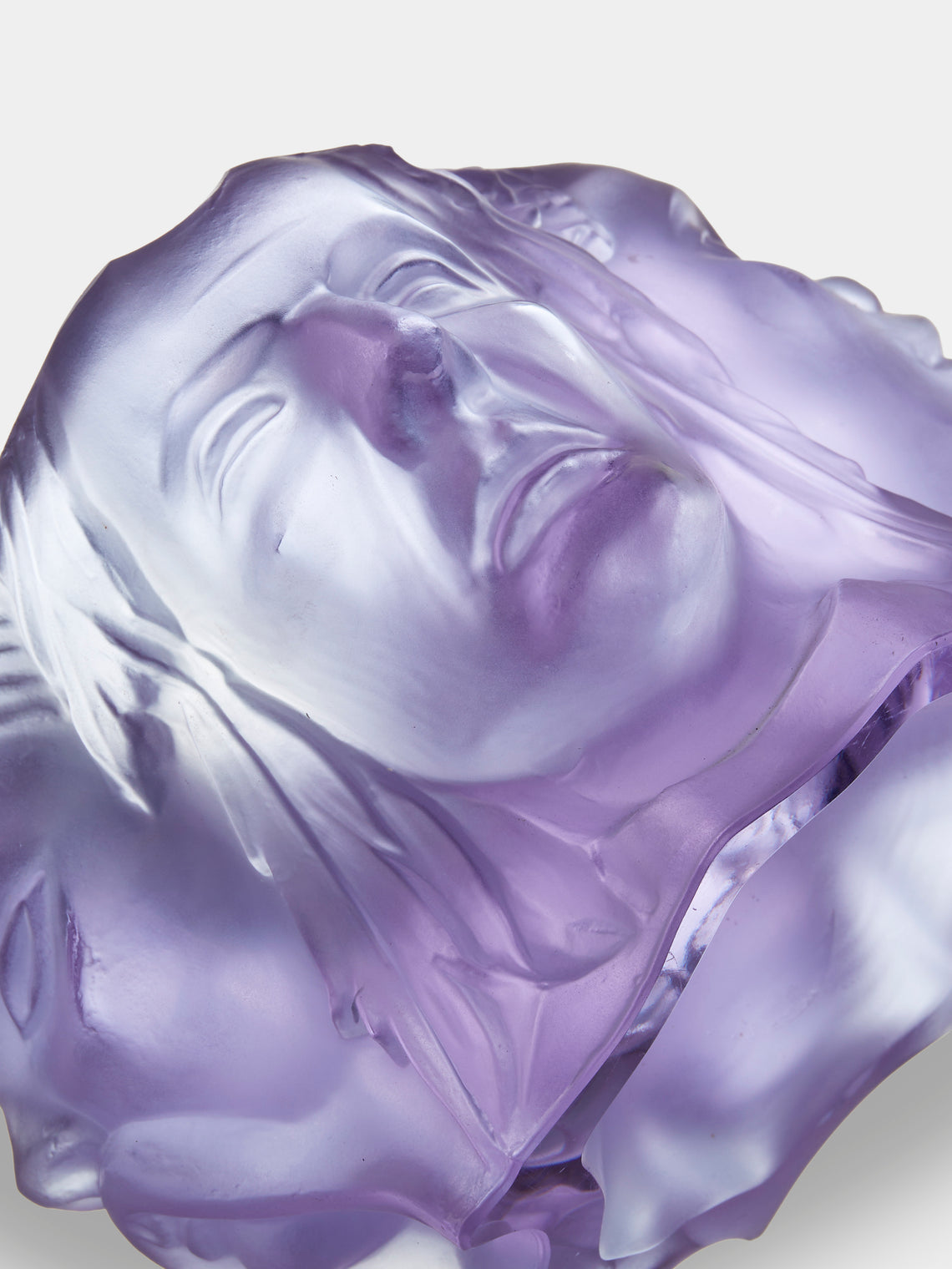 Antique and Vintage - 1930s H. Hoffmann for Lalique Crystal Vase (5in/13cm) - Purple - ABASK