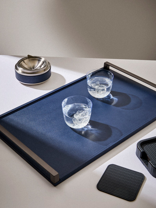 Pinetti - Giove Leather Tray (21in/53cm) - Navy - ABASK