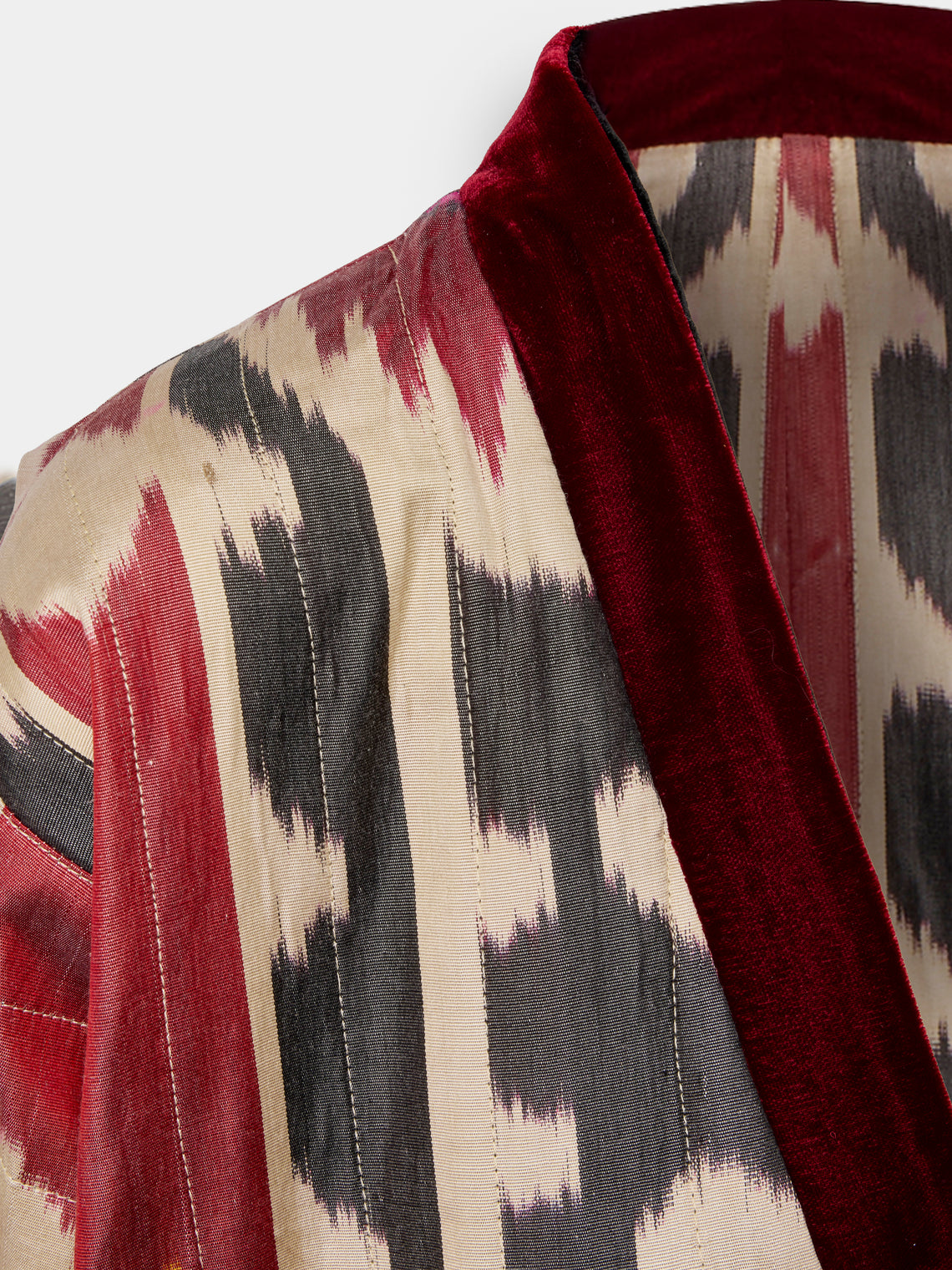 Nazzy Beglari - Women's Hand-Loomed Ikat Silk and Cotton Reversible Robe | One Size - Multiple - ABASK