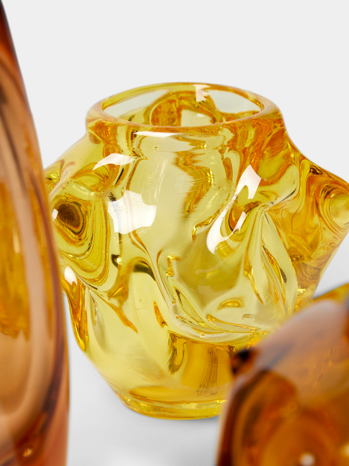 Antique and Vintage - Mid-Century Glass Bud Vases (Set of 3) - Yellow - ABASK