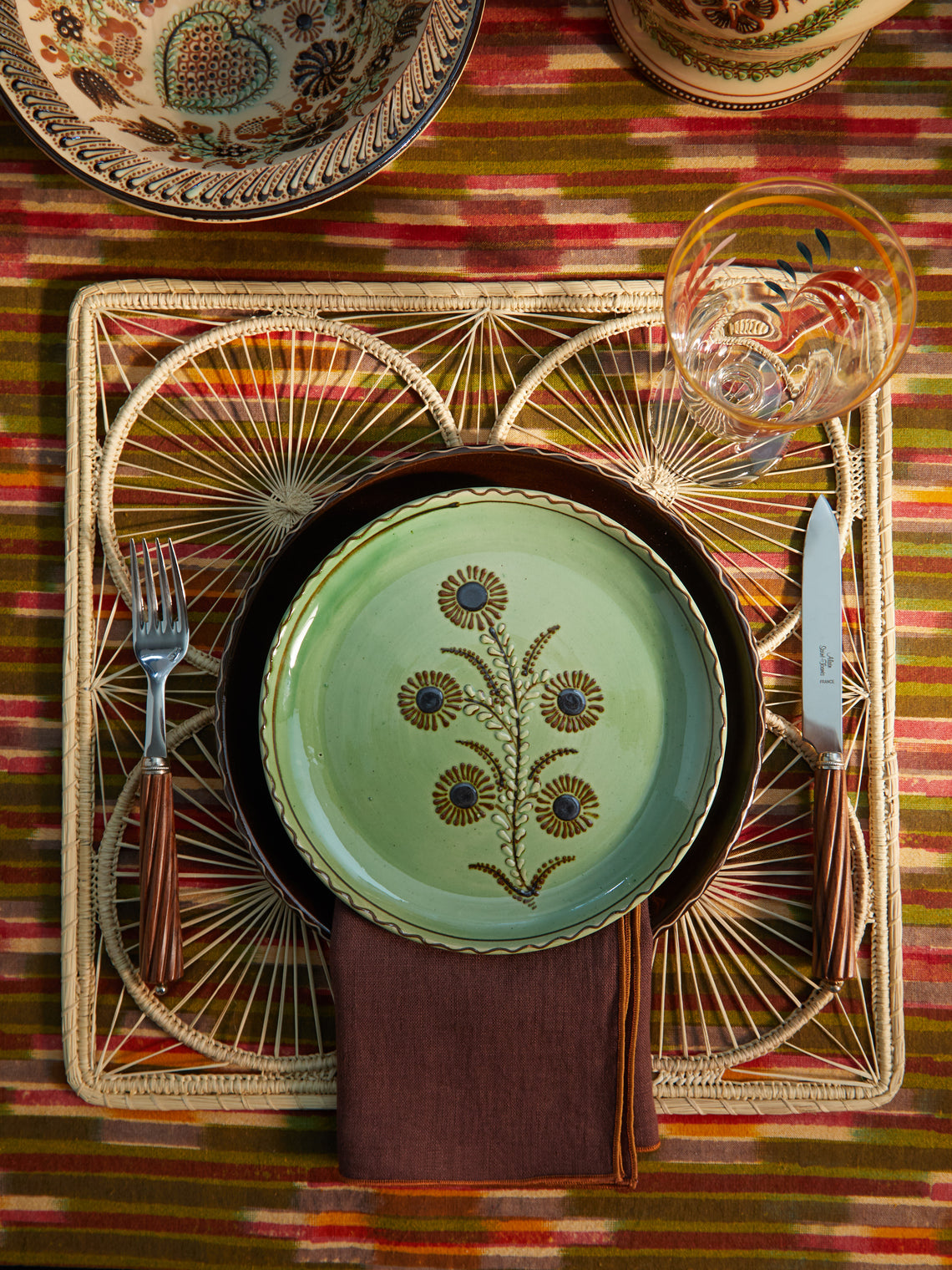 Poterie d’Évires - Flowers Hand-Painted Ceramic Small Plates (Set of 6) -  - ABASK