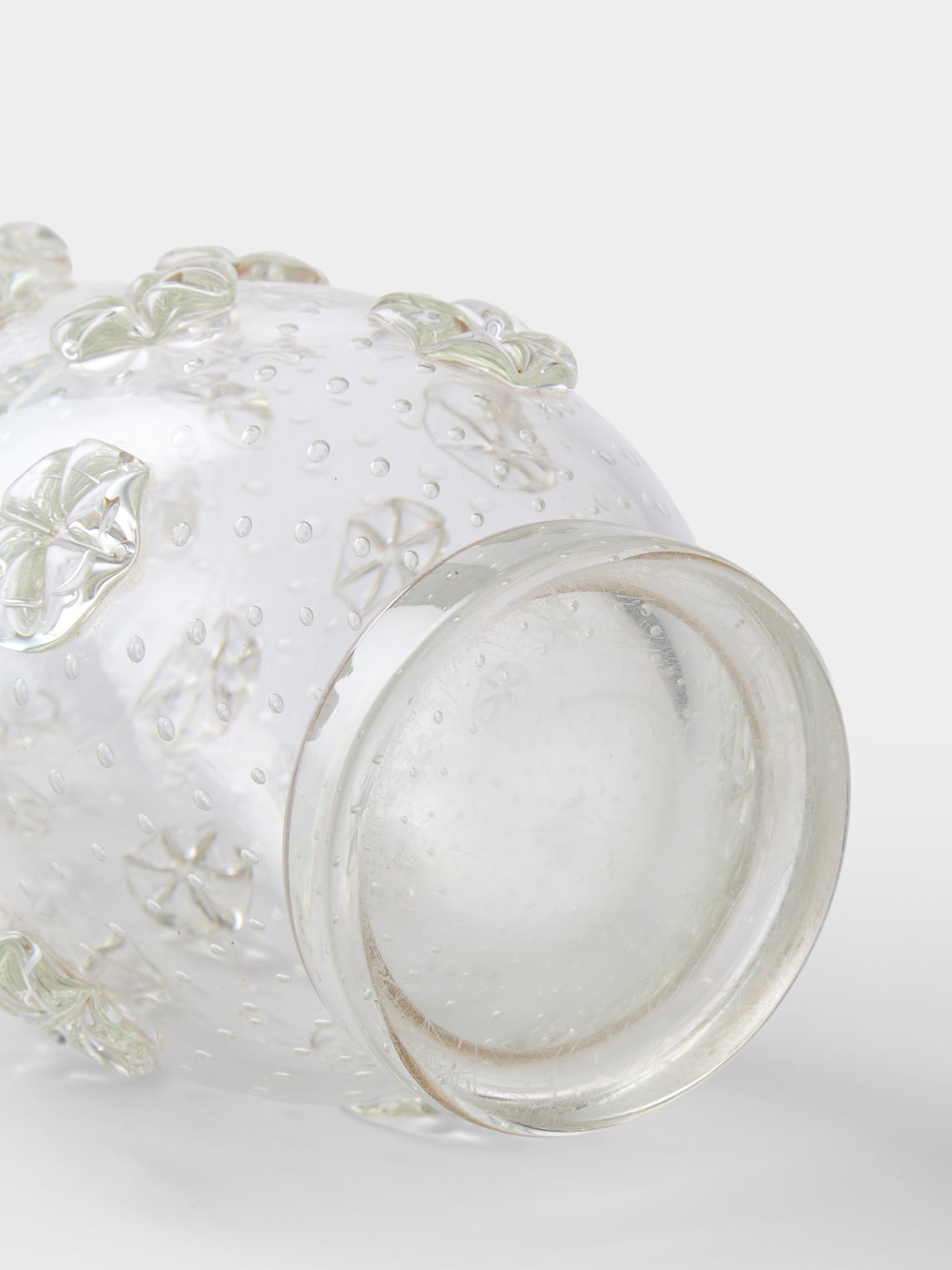 Antique and Vintage - 1940s Barovier Stellato Glass Vase (15in/38cm) - Clear - ABASK