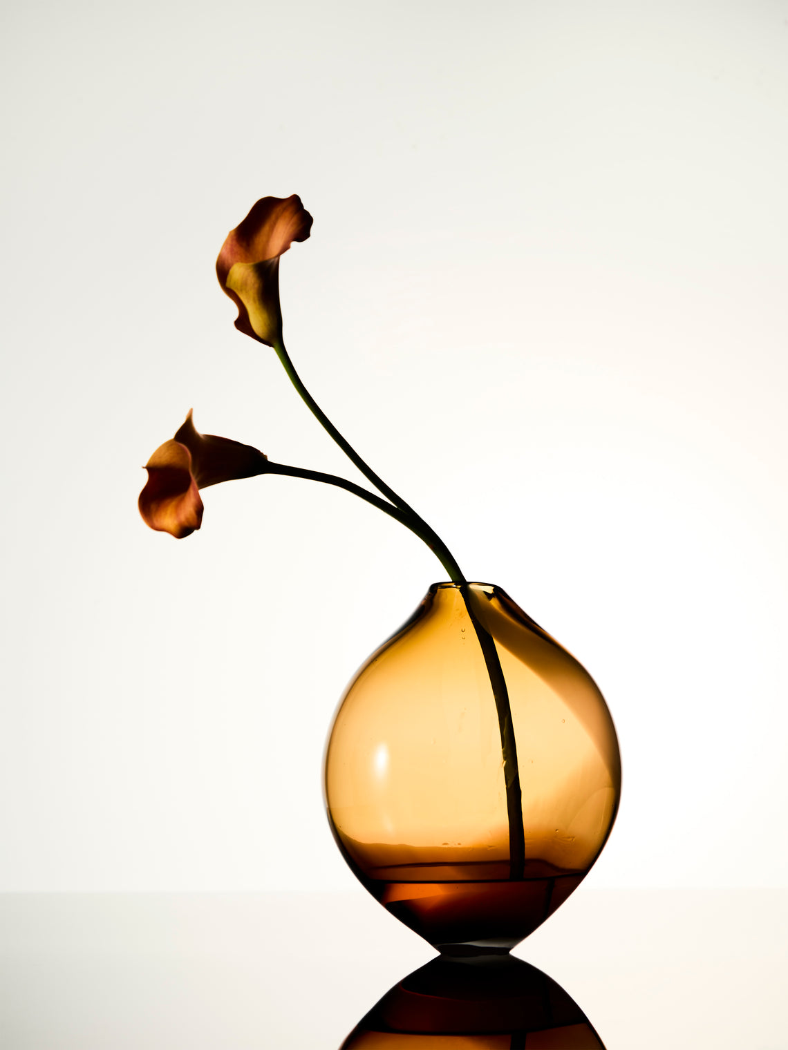 Michele Oberdieck - Spring Hand-Blown Glass Vase (12in/30cm) - Orange - ABASK