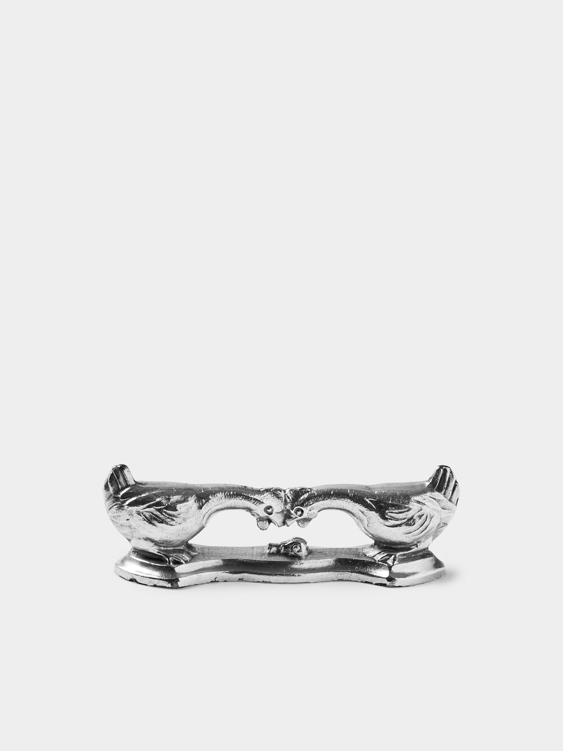 Antique and Vintage - Mid-Century Silver-Plated Animals Knife Rests (Set of 8) - Silver - ABASK
