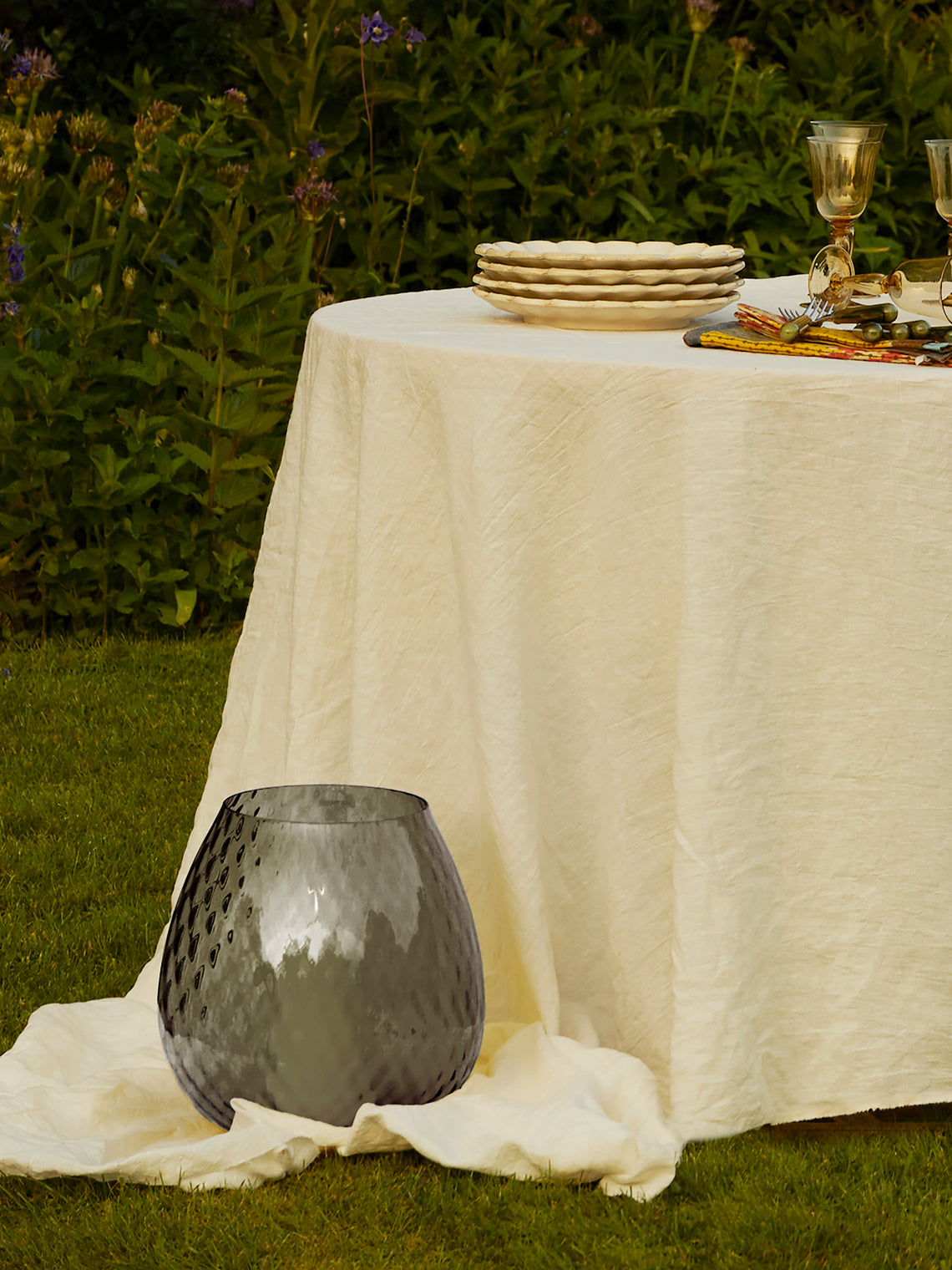 NasonMoretti - Macramé Hand-Blown Murano Glass Large Hurricane Candle Holder -  - ABASK