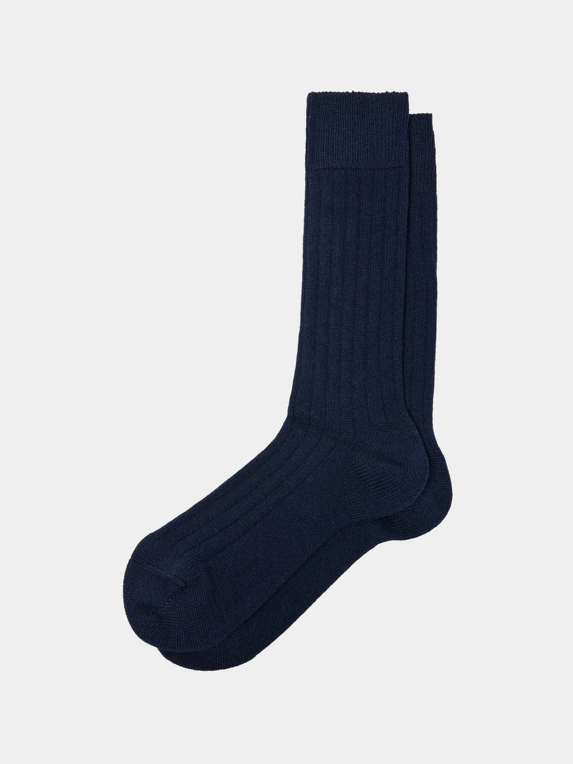 Maria La Rosa - Women's One Cashmere Mid-Calf Socks | One Size - Navy - ABASK - 