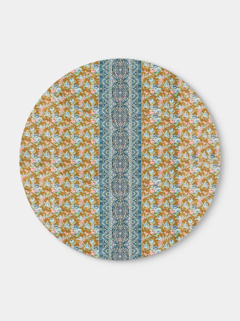 D'Ascoli - Marley Printed Linen Round Tablecloth (118in/3m) - Multiple - ABASK - 