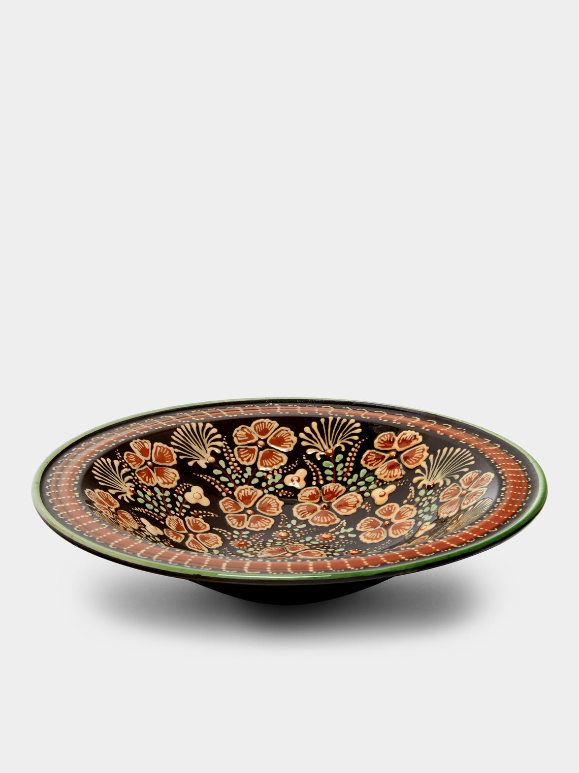 Poterie d’Évires - Flowers Hand-Painted Ceramic Large Serving Bowl -  - ABASK - 
