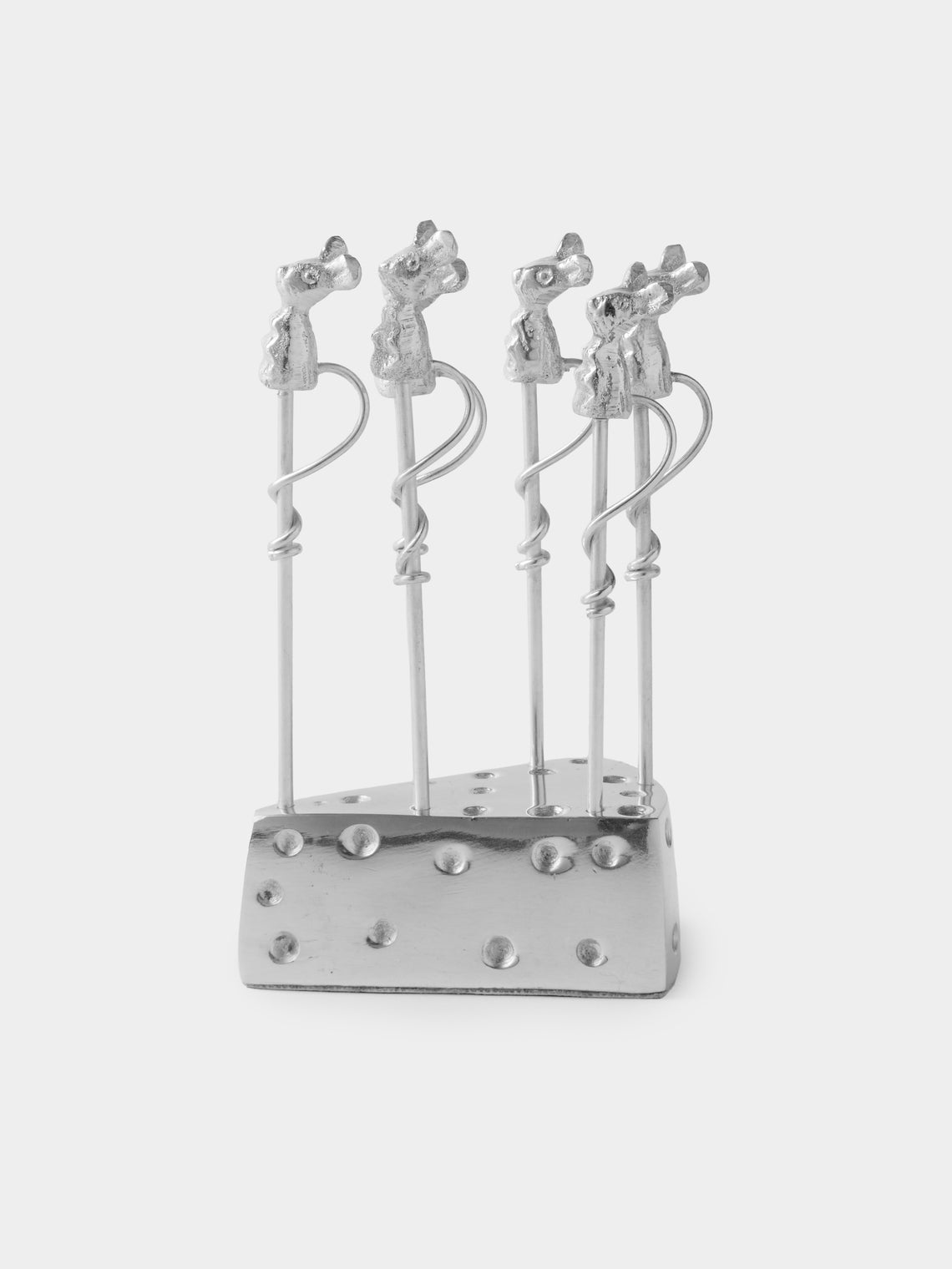 Antique and Vintage - 1970s Silver-Plated Cheese Appetizer Picks (Set of 6) - Silver - ABASK