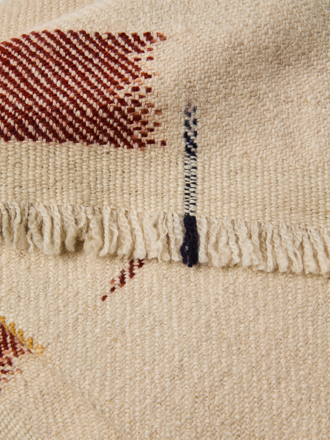 Me & K - Ikat Cashmere Throw (67in/1.7m) - Cream - ABASK