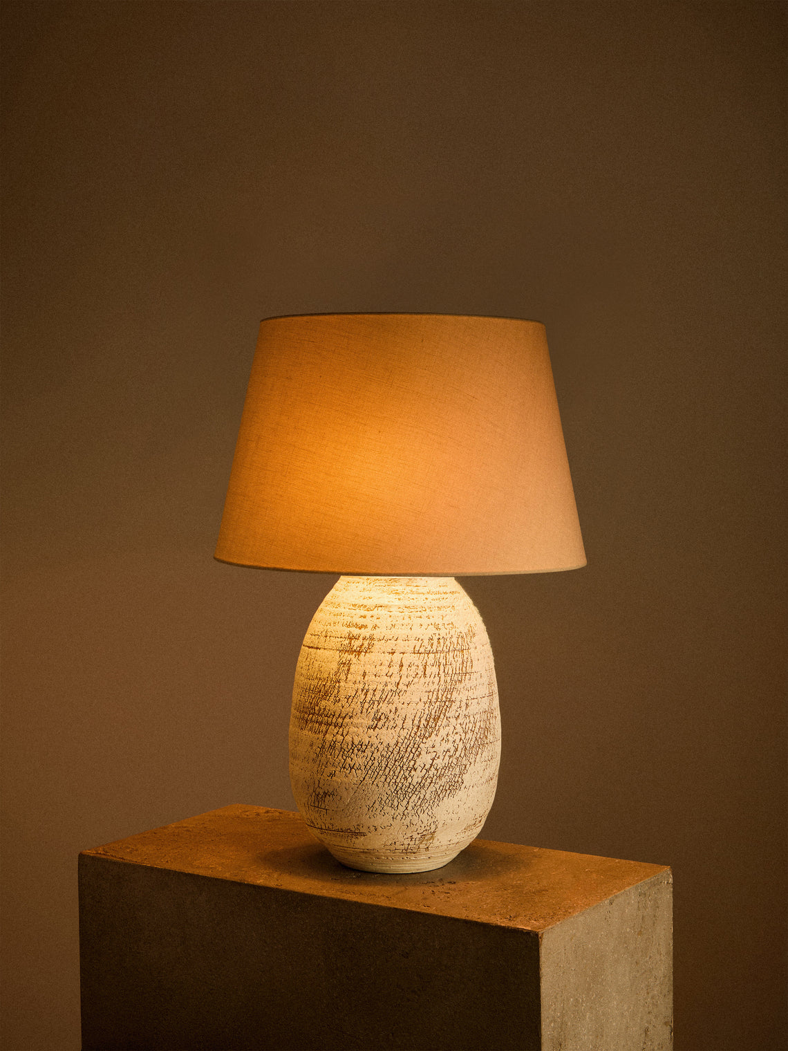 Peter Speliopoulos Projects - Hand-Glazed Stoneware Table Lamp - White - ABASK