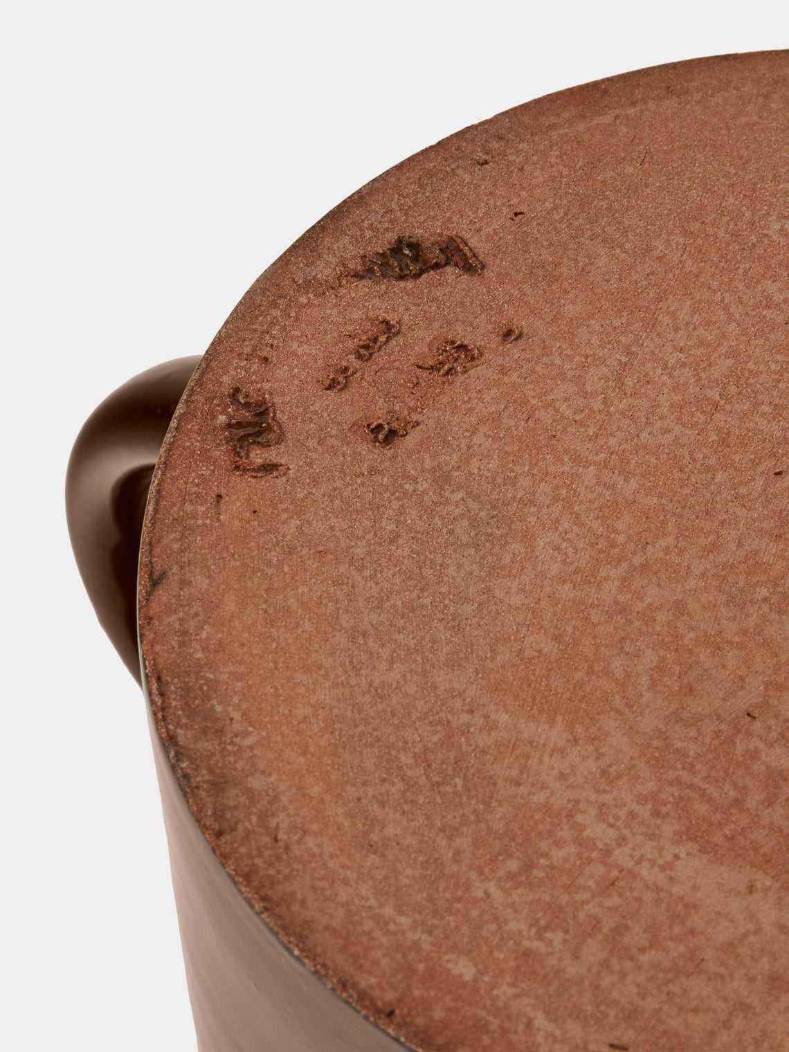 Poterie d’Évires - Cows Hand-Painted Ceramic Straight-Edge Medium Jug - Dark Brown - ABASK