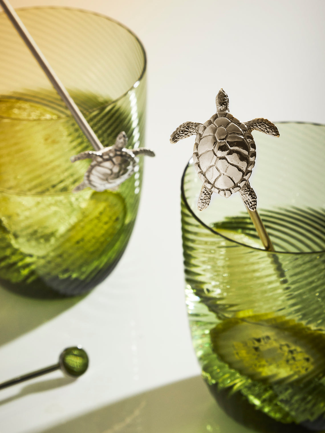 Objet Luxe - Turtle Silver-Plated Cocktail Stirrers (Set of 4) - Silver - ABASK