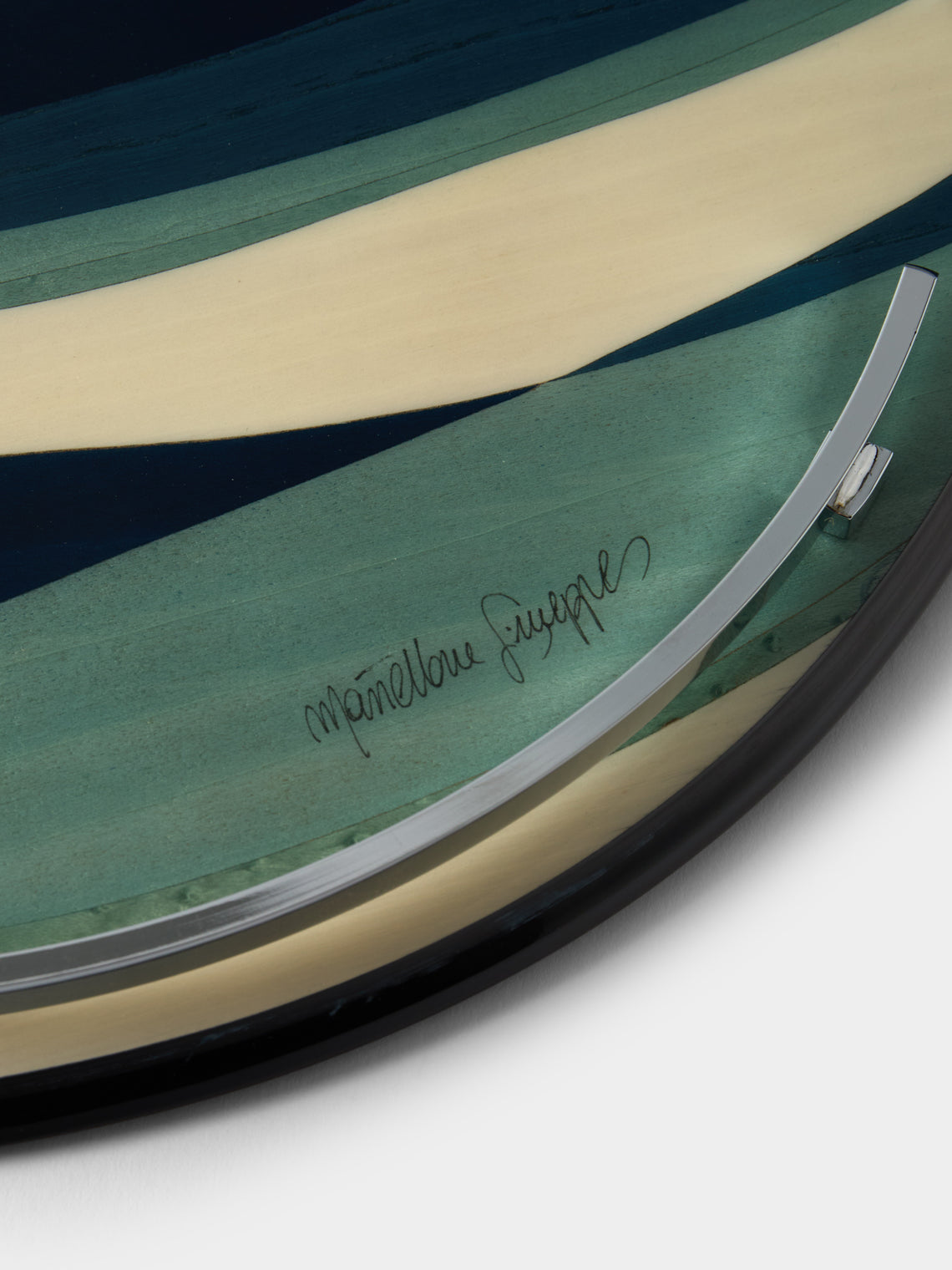 Mastellone Giuseppe - Wood Inlay Tray (12.5in/32cm) - Blue - ABASK
