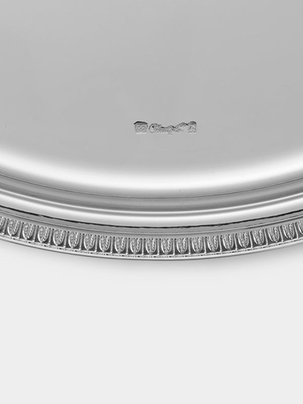 Christofle - Malmaison Silver-Plated Round Tray (15.5in/39cm) - Silver - ABASK