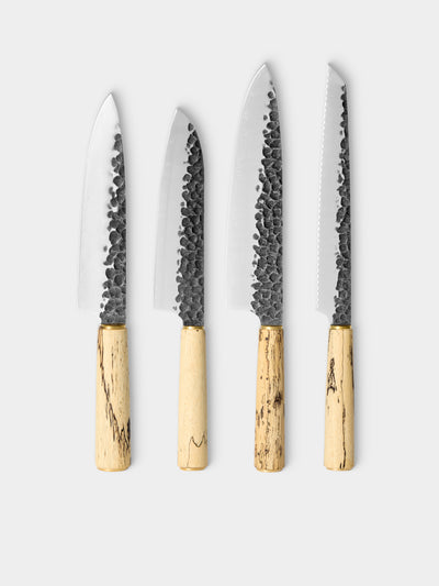 Katto - | Set of 4 | Spalted Tamarind Kitchen Knives - Brown - ABASK - 