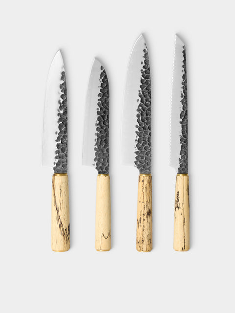 Katto - | Set of 4 | Spalted Tamarind Kitchen Knives - Brown - ABASK - 