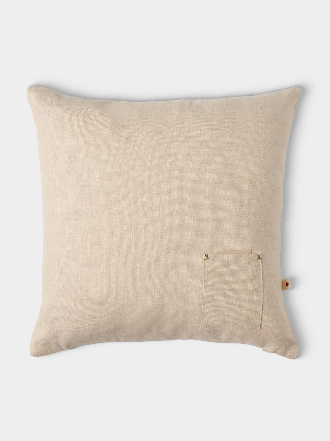 Bokja - Beet Moon Deep Embroidered Linen Cushion (17.5in/45cm) - Multiple - ABASK