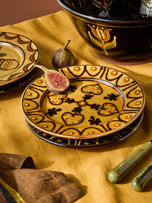 Fitch & McAndrew - Quartet Slipware Salad / Dessert Plate (7.5in/19cm) - Yellow - ABASK