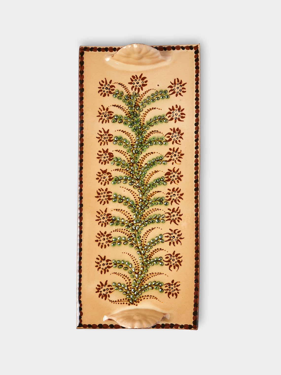 Poterie d’Évires - Flowers Hand-Painted Ceramic Cheese Board - Cream - ABASK - 