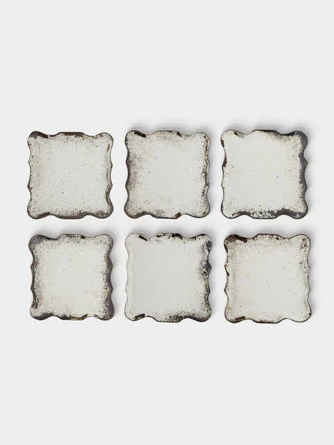 Borgo delle Tovaglie - Firenze Mirrored Glass Coasters (Set of 6) - Silver - ABASK - 