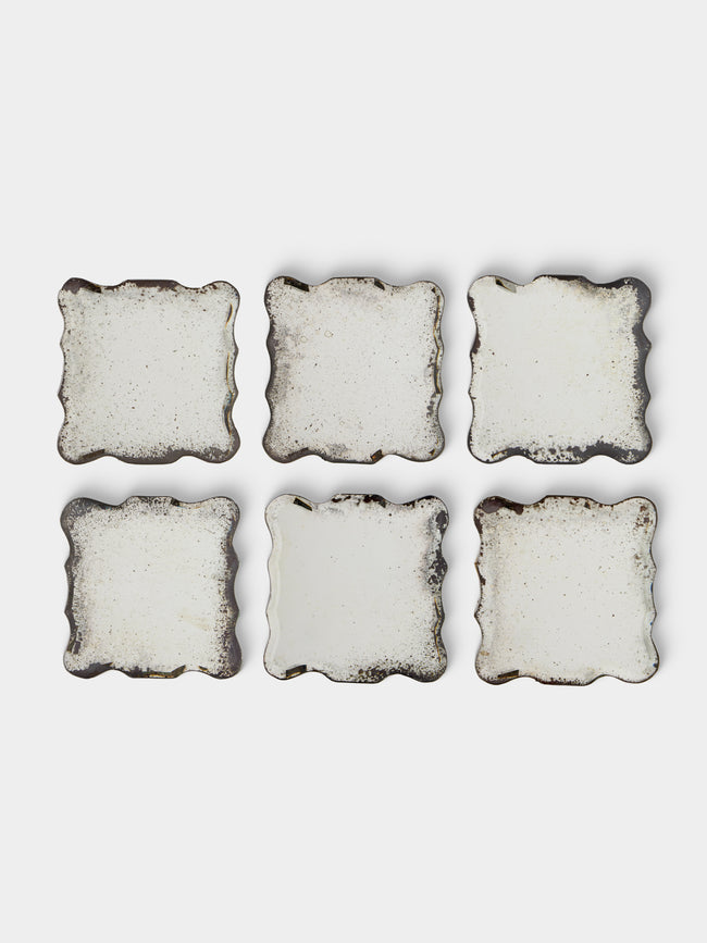 Borgo delle Tovaglie - Firenze Mirrored Glass Coasters (Set of 6) - Silver - ABASK - 