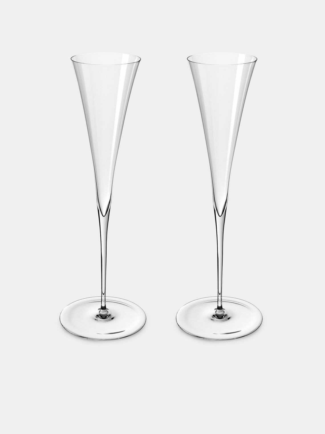 Lobmeyr - | Set of 2 | Ambassador Crystal Champagne Flutes - Clear - ABASK