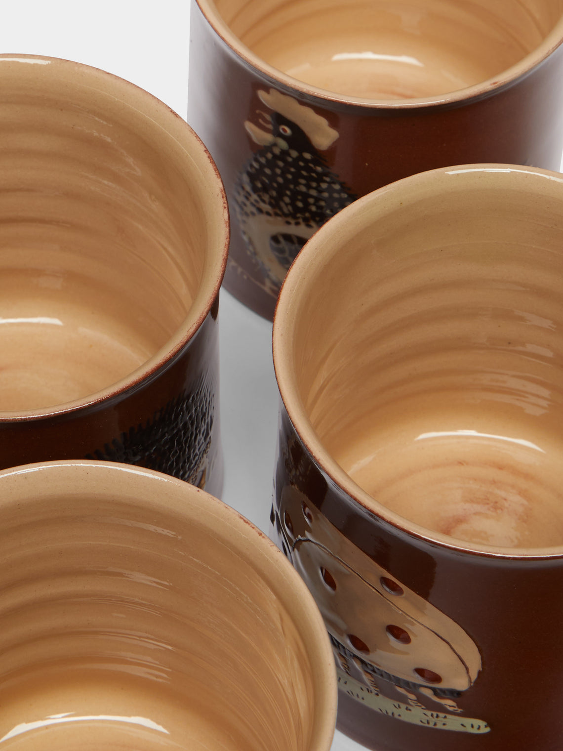 Poterie d’Évires - Animals Hand-Painted Ceramic Mugs (Set of 4) -  - ABASK