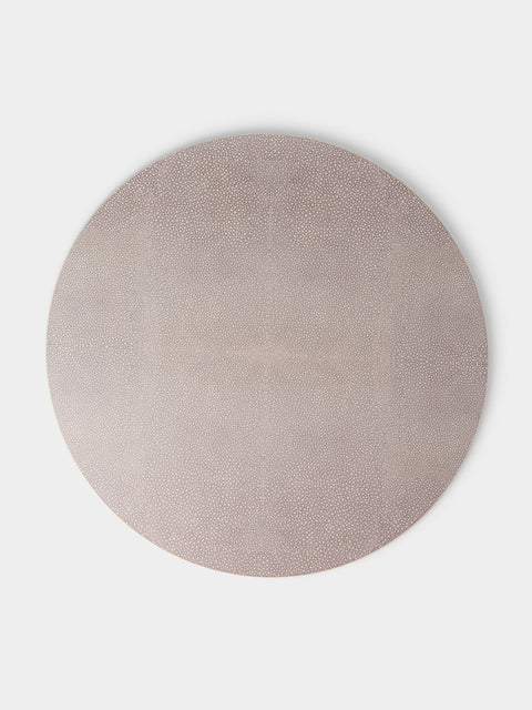 HestiaLiving - | Set of 4 | Prestige Faux Shagreen Placemats - Brown - ABASK - 