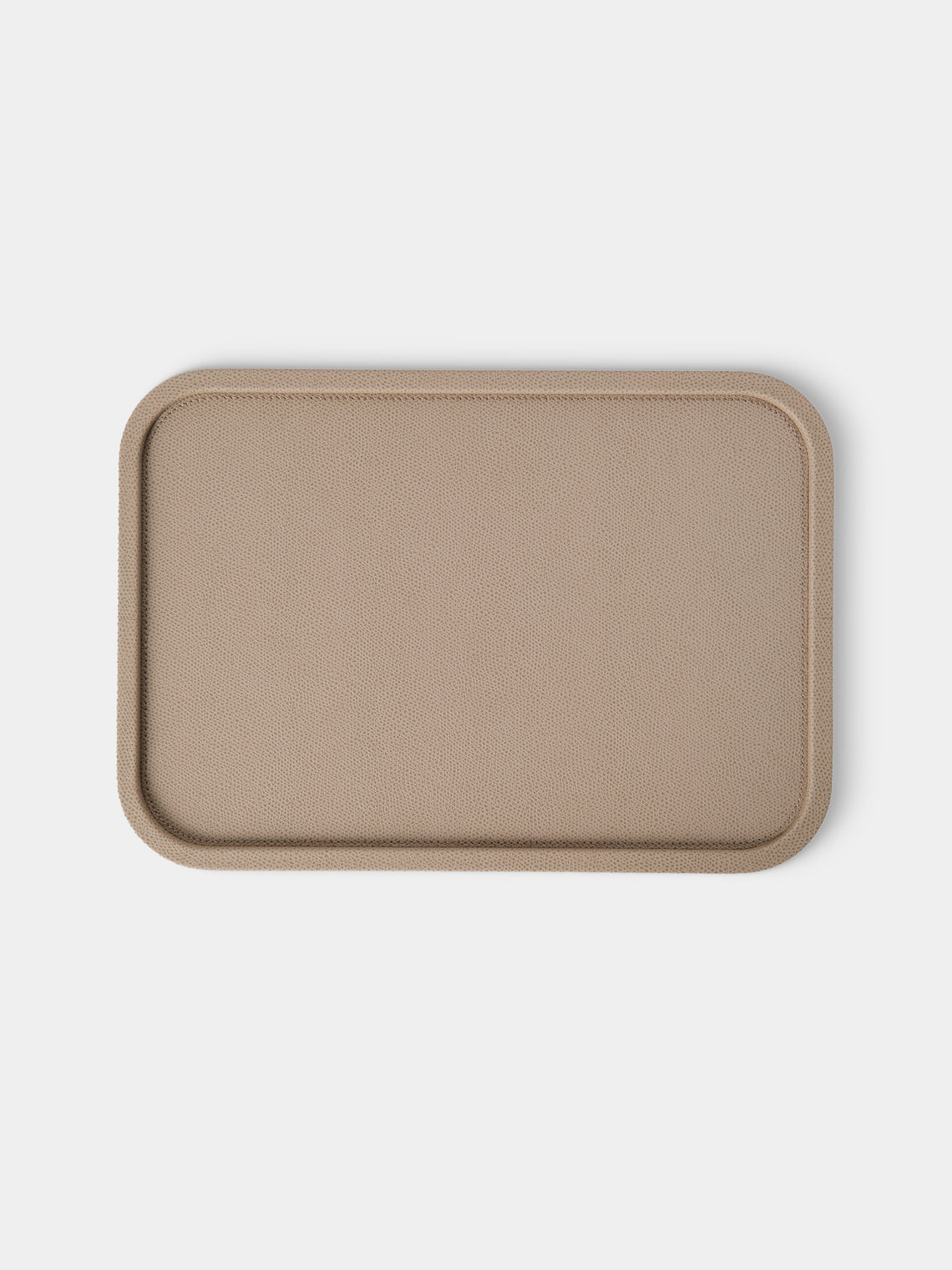Giobagnara - Arcobaleno Leather Tray (12.5in/31.5cm) - Beige - ABASK - 