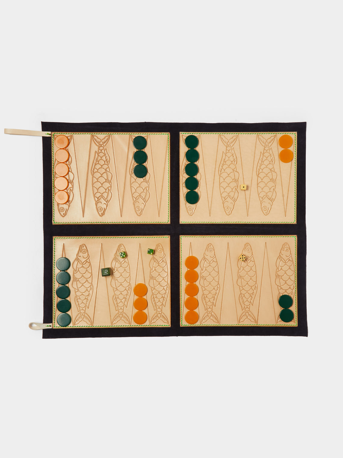 Nick Plant - Fish Leather Travel Backgammon Set -  - ABASK - 