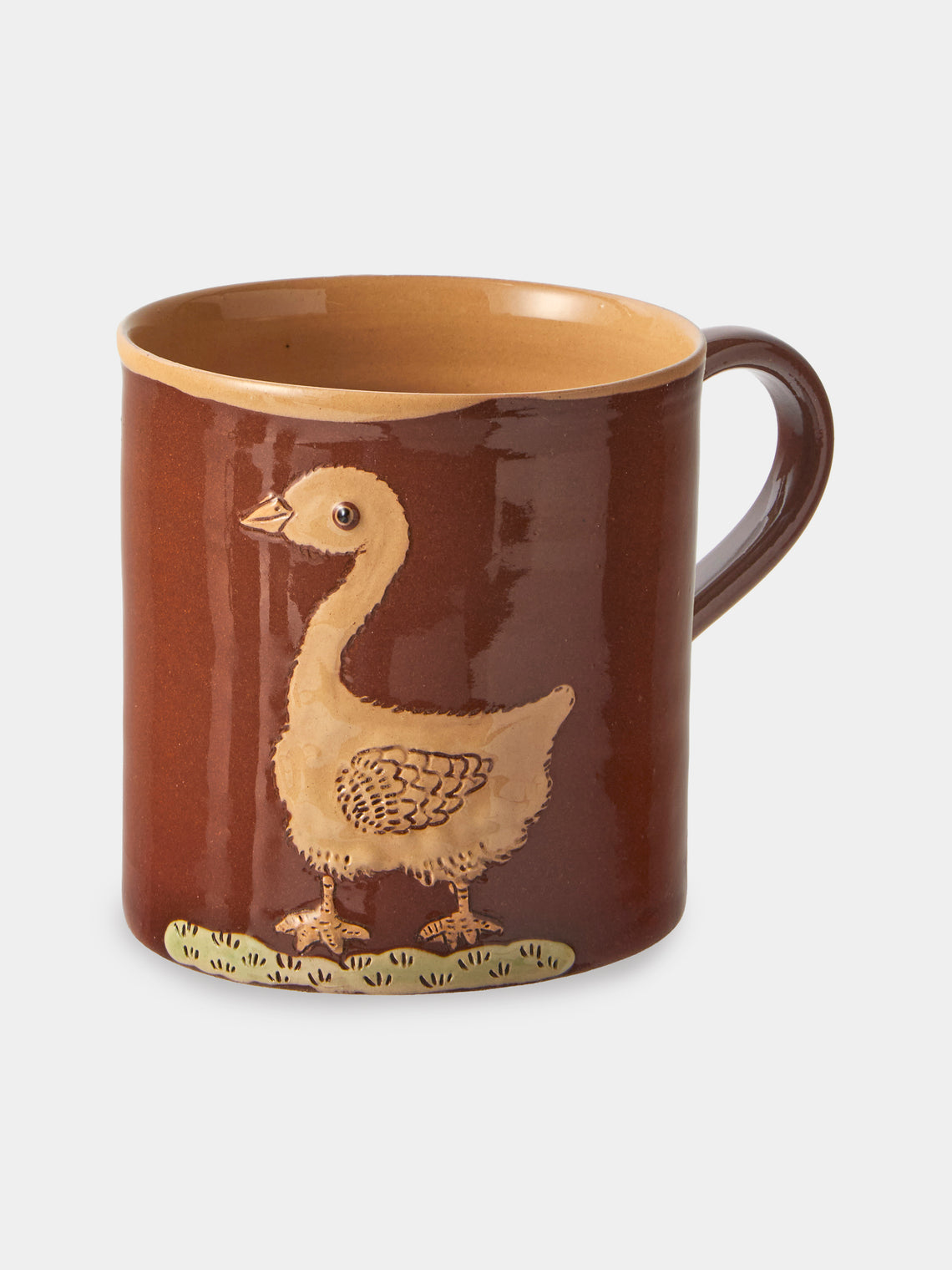 Poterie d’Évires - Animals Hand-Painted Ceramic Mugs (Set of 4) - Light Brown - ABASK