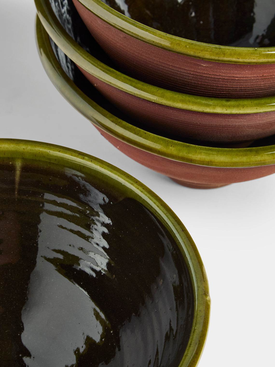 Neville Tatham - Slipware Ribbed Bowls (Set of 4) - Brown - ABASK
