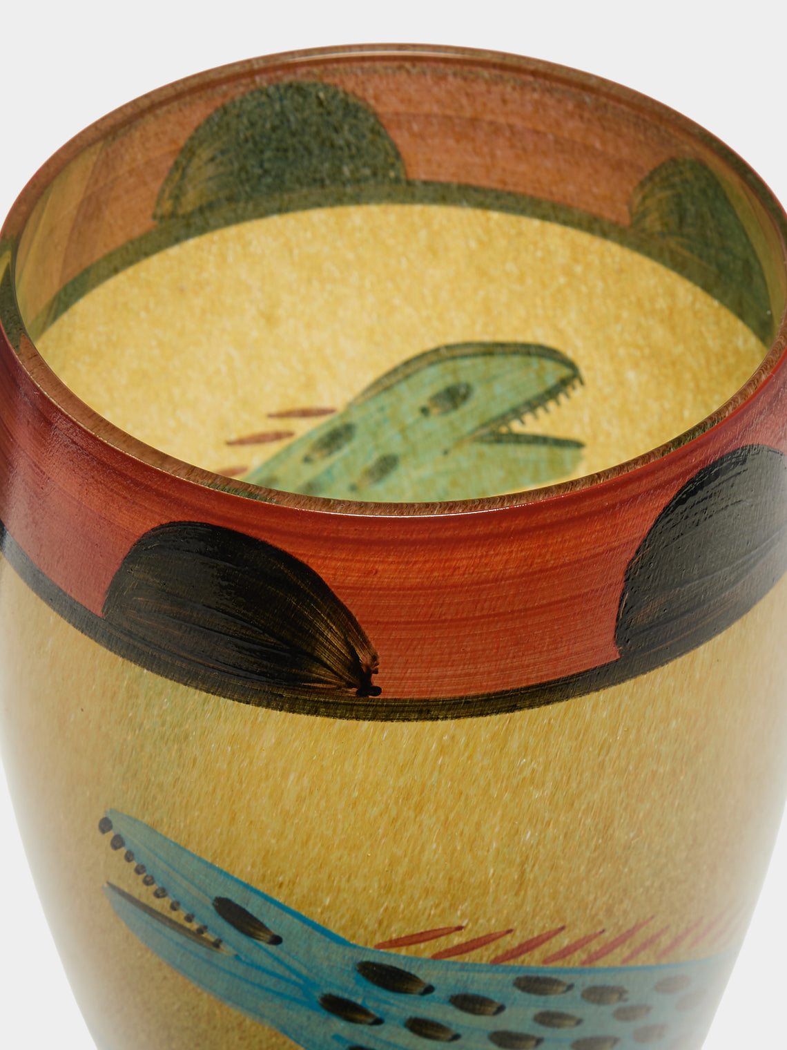 Antique and Vintage - 1960s Ulrica Hydman-Vallien for Kosta Boda Nevada Vase (8in/21cm) - Yellow - ABASK