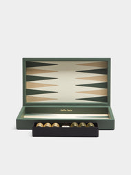 Geoffrey Parker - Leather Travel Backgammon Set - Green - ABASK - 