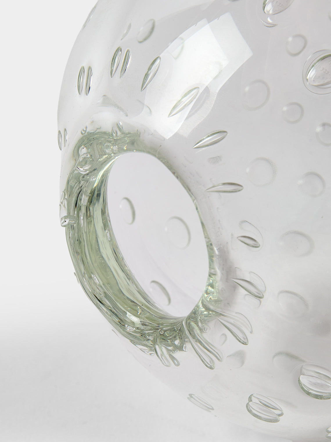Yali Glass - Raindrop Hand-Blown Murano Glass Vase (4.5in/12cm) - Clear - ABASK