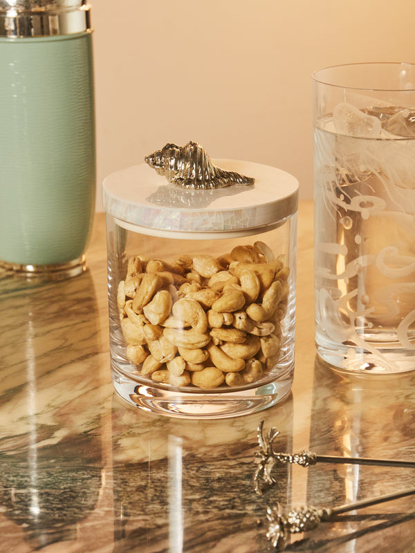Objet Luxe - Silver-Plated, Shell and Glass Jar -  - ABASK